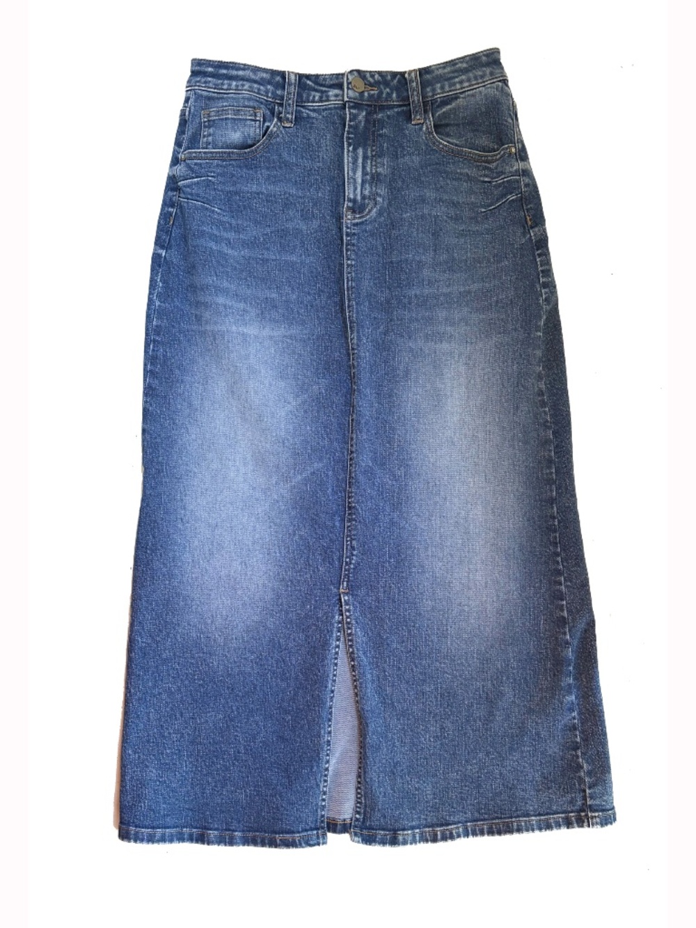 NWOT Wash Lab Denim Midi Skirt, Size 27